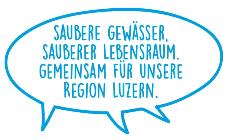 Sprechblase «Gemeinsam für eine saubere Region». 